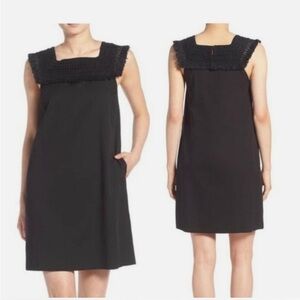 Madewell Black A-Line Mini Dress Square Neck